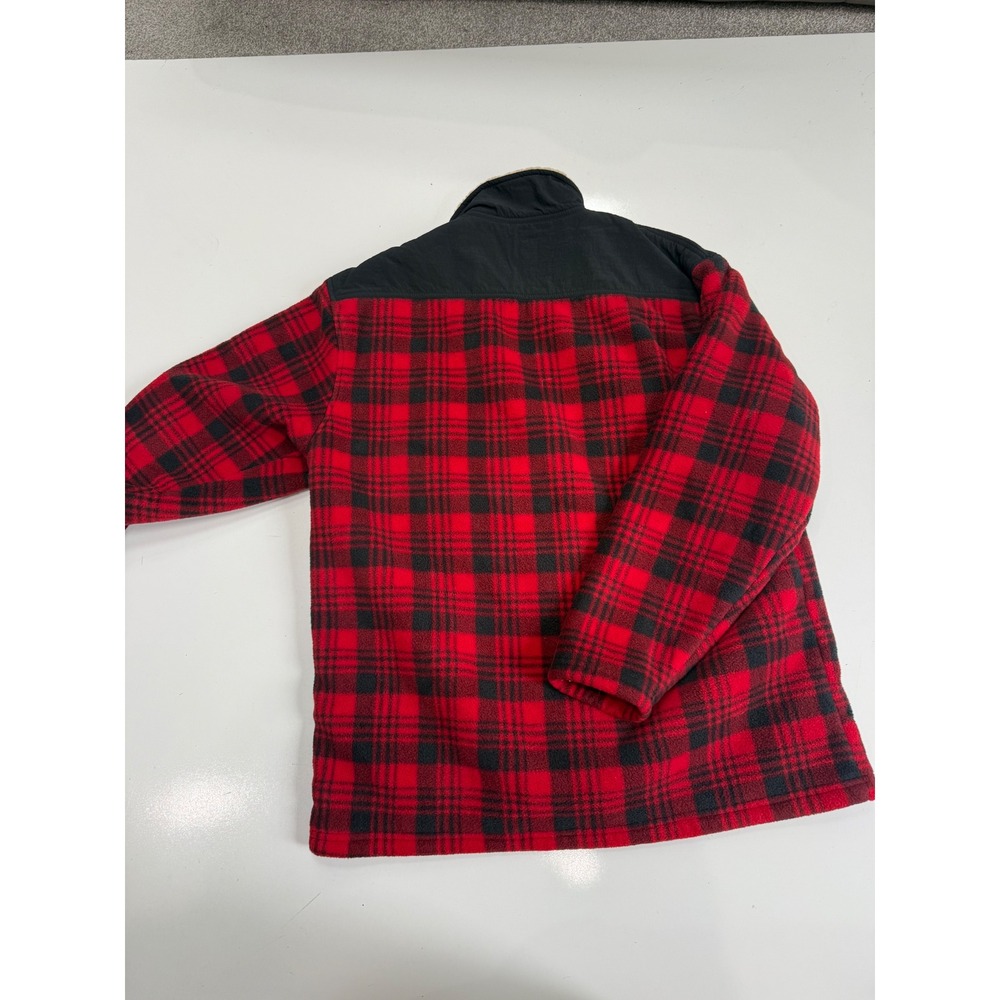Northwest Territory Mens Red Black Plaid Sherpa Lined Fleece Jacket Size M - Picture 6 of 6
